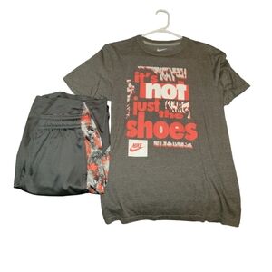 Men's T-Shirt and Shorts Set Size Small in Red and Gray Nike Energy Zone, Combo!